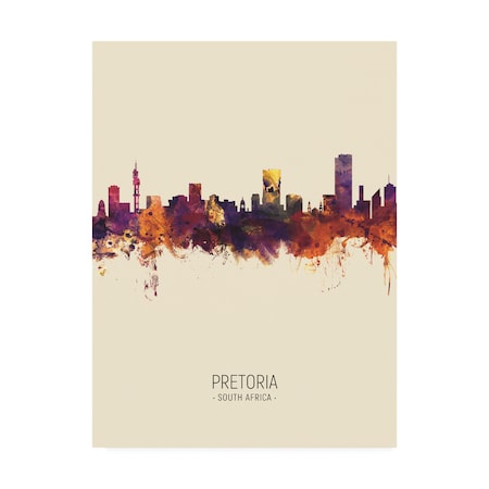 Michael Tompsett 'Pretoria South Africa Skyline Portrait III' Canvas Art,14x19